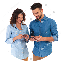 stock-photo-happy-casual-couple-texting-on-their-phones-on-white-background-722113732